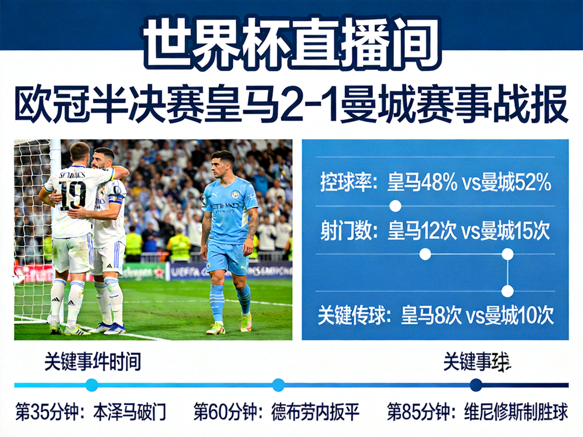 世界杯直播间 - 欧冠半决赛皇马2-1曼城赛事战报资讯图片